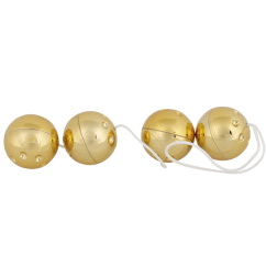 4 zlaté kuličky na šňůrce You2Toys Golden Beads