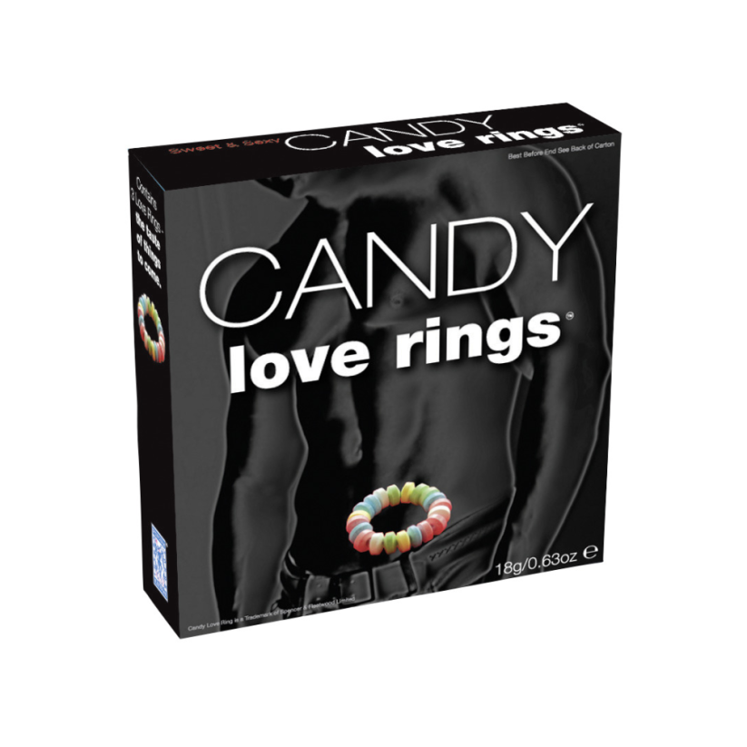 3 žertovné jedlé kroužky Candy Love Rings