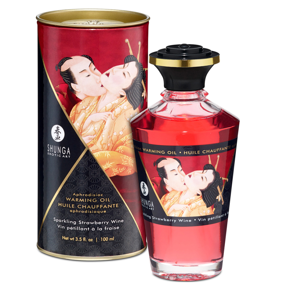 Afrodisiakální olej Shunga Champagne & Strawberry 100ml